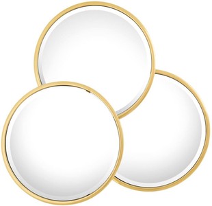 Casa Padrino espejo de pared / espejo de acero inoxidable diseño de lujo oro 95 x H. 90 cm - Muebles de Diseño