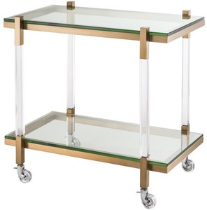 Casa Padrino chariot de luxe laiton 80 x 48 x H. 77,5 cm - Hotel Restaurant Gastronomie Accessoires