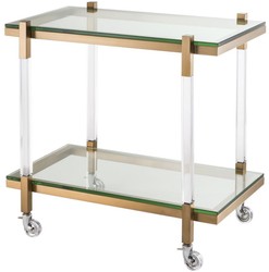 Casa Padrino chariot de luxe laiton 80 x 48 x H. 77,5 cm - Hotel Restaurant Gastronomie Accessoires
