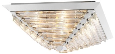 Casa Padrino lámpara de techo de lujo con cristal plata 49 x 49 x H. 21 cm - Calidad de Lujo