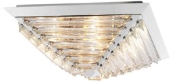 Casa Padrino lampe de couverture de luxe en verre cristal argent 49 x 49 x H. 21 cm - Qualité de Luxe