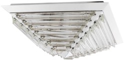 Casa Padrino lampe de couverture de luxe en verre cristal argent 49 x 49 x H. 21 cm - Qualité de Luxe