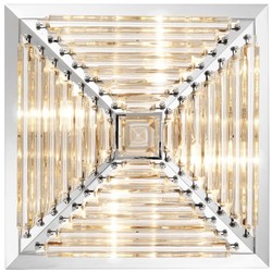 Casa Padrino lampe de couverture de luxe en verre cristal argent 49 x 49 x H. 21 cm - Qualité de Luxe