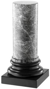 Casa Padrino Marbre Colonne De Luxe Gris / Noir 10 x 10 x H. 20,5 cm - Accessoires de Décoration de Salon