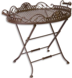 Casa Padrino Designer Garden Coffee Table Rust width 56 cm x H 66 cm - Art Deco furniture