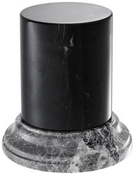 Casa Padrino colonna in marmo di lusso nero / grigio Ø 17,5 x H 19 cm - Accessori Decorazione Soggiorno