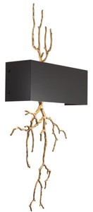 Casa Padrino applique murale de luxe en laiton avec abat-jour en métal antique laiton / noir 40,5 x 12,5 x H. 84 cm - Mobilier de Luxe