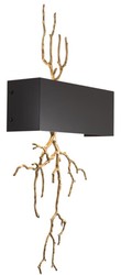 Casa Padrino Luxury Brass Wall Lamp with Metal Lampshade Antique Brass / Black 40.5 x 12.5 x H. 84 cm - Luxury Furniture