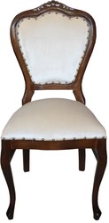 Casa Padrino - Chaise de luxe baroque pour femme Marron / crème - Chaise de coiffeuse pour femme - Edition limitée