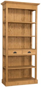 Casa Padrino meuble étagère de style campagnard naturel  90 x 39 x H. 197 cm - Armoire de Style Campagnard avec 2 Tiroirs