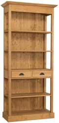 Casa Padrino meuble étagère de style campagnard naturel  90 x 39 x H. 197 cm - Armoire de Style Campagnard avec 2 Tiroirs