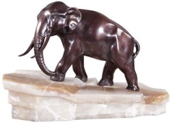 casa padrino luxus designer wohnzimmer hotel restaurant club bar büro deko accessoires elefant figur bronzefigur skulptur mit marmorsockel