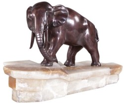 casa padrino luxus designer wohnzimmer hotel restaurant club bar büro deko accessoires elefant figur bronzefigur skulptur mit marmorsockel