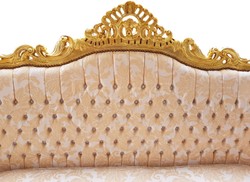 Casa Padrino Juego de salón barroco Master motivo crema y oro con brillantes, sofá de 3 plazas y 2 sillones Casa Padrino Juego de salón barroco Master motivo crema y oro con brillantes, sofá de 3 plazas y 2 sillones