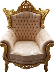 Casa Padrino Juego de salón barroco Master motivo crema y oro con brillantes, sofá de 3 plazas y 2 sillones Casa Padrino Juego de salón barroco Master motivo crema y oro con brillantes, sofá de 3 plazas y 2 sillones