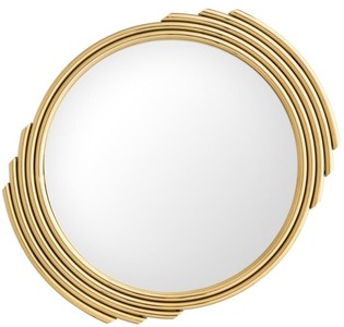Casa Padrino specchio in acciaio inossidabile di design oro Ø 100 cm - Lussuoso Specchio da Parete per Soggiorno