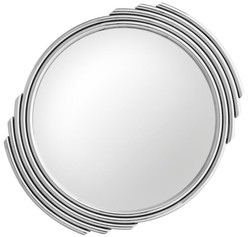Casa Padrino espejo de acero inoxidable de diseño plata Ø 100 cm - Espejo de Pared de Lujo
