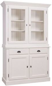 Casa Padrino Armoire de Cuisine Style Campagnard Blanc 128 x 45 x H. 200 cm - Meubles de Cuisine de Style Campagnard 