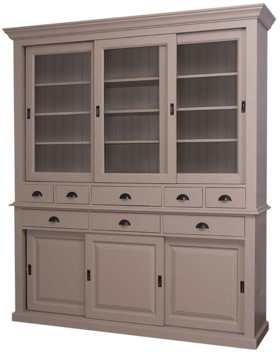 Casa Padrino Landhausstil Küchenschrank 199 x 48 x H. 225 cm - Verschiedene Farben - 2 Teiliger Küchenschrank mit 6 Schiebetüren und 8 Schubladen