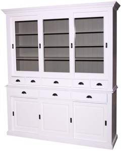 Casa Padrino Armoire de Cuisine Style Campagnard 199 x 48 x H. 225 cm - Couleurs Variées - Armoire de Cuisine 2 Pièces avec 6 Portes Coulissantes et 8 Tiroirs
