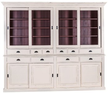 casa padrino landhausstil massivholz kiefernholz schrank küchenschrank mit 8 schiebetüren und 10 schubladen küchen möbel
