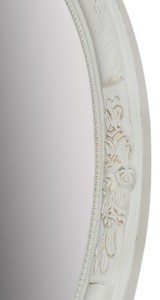 Casa Padrino Barock Spiegel Weiß 57 x H. 77 cm - Ovaler Barock Wandspiegel mit Holzrahmen