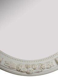 Casa Padrino Specchio Barocco Bianco / Oro 57 x H. 77 cm - Specchio Ovale da Parete Barocco con Cornice in Legno Casa Padrino Specchio Barocco Bianco / Oro 57 x H. 77 cm - Specchio Ovale da Parete Barocco con Cornice in Legno