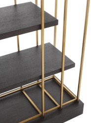 Casa Padrino Soggiorno Cabinet Mensola di Lusso Grigio Scuro / Ottone 166 x 45 x H. 222 cm - Armadio del Soggiorno