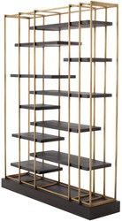 Casa Padrino Soggiorno Cabinet Mensola di Lusso Grigio Scuro / Ottone 166 x 45 x H. 222 cm - Armadio del Soggiorno