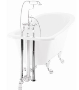 2 tubos decorativos cromados para baño de nostalgia piedra natural independiente 1700mm BCha