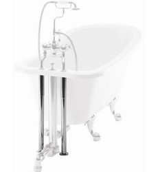 2 tubos decorativos cromados para baño de nostalgia piedra natural independiente 1700mm BCha