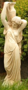 Casa Padrino Art Nouveau Escultura Mujer con Jarra 22 x H. 90 cm - Estatuilla Garden Deco