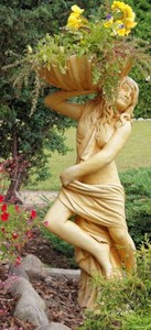 Casa Padrino Art Nouveau Garden Decoration Estatua / Figurita Niña con Maceta 46 x 32 x H. 116 cm - Escultura Decorativa de Jardín Casa Padrino Art Nouveau Garden Decoration Estatua / Figurita Niña con Maceta 46 x 32 x H. 116 cm - Escultura Decorativa de Jardín