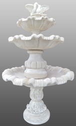 Casa Padrino Art Nouveau Fontaine / Fontaine de Jardin Ø 130 x H. 205 cm - Fontaine en Pierre Artificielle avec Colombes Décoratives