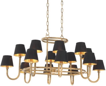 Casa Padrino lustre de luxe en laiton / noir 120,5 x 90,5 x H. 57 cm - Mobilier de Luxe