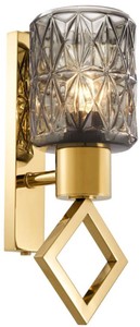 Casa Padrino Aplique de Pared Oro 14 x 16 x H. 33,5 cm - Aplique de Lujo con Pantalla de Cristal