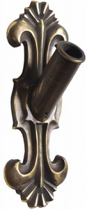 Casa Padrino Baroque Flag Pole Holder Bronze 12 x 11 x H. 33 cm - Handmade Flag Pole Holder in Baroque Style