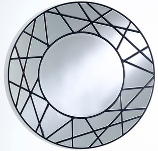 Casa Padrino espejo de diseño negro Ø 102 cm - Espejo de Pared de Lujo