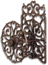Casa Padrino carrete de manguera de hierro fundido Art Nouveau marrón 23 x 18 x H. 33,5 cm - Accesorios de Jardín