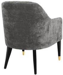 Casa Padrino Poltrona di Lusso Grigio / Nero / Oro 65 x 80 x H. 88 cm - Mobili Chesterfield