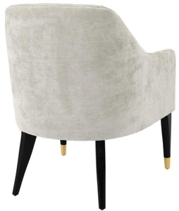 Casa Padrino Luxus Sessel Sandfarben / Schwarz / Gold 65 x 80 x H. 88 cm - Chesterfield Möbel