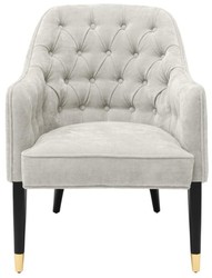 Casa Padrino Sillón de Lujo Colores de Arena / Negro / Oro 65 x 80 x H. 88 cm - Muebles Chesterfield