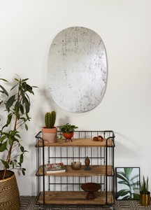 Casa Padrino Designer Wandspiegel Schwarz 76 x H. 110 cm - Luxus Wohnzimmer Spiegel 