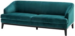 Casa Padrino canapé de salon de luxe vert de mer / noir 195 x 90 x H. 75 cm - Mobilier de Luxe
