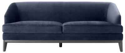 Casa Padrino Luxus Wohnzimmer Sofa Mitternachtsblau / Schwarz 195 x 90 x H. 75 cm - Luxus Möbel