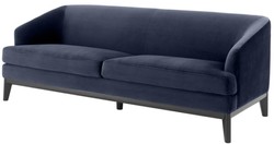 Casa Padrino sofá de la sala de estar azul de medianoche / negro 195 x 90 x H. 75 cm - Muebles de Lujo