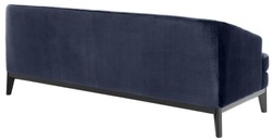 Casa Padrino sofá de la sala de estar azul de medianoche / negro 195 x 90 x H. 75 cm - Muebles de Lujo