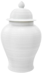 Casa Padrino jarra de porcelana de lujo con tapa blanca Ø 40 x H. 65 cm - Hotel & Restaurant Decoration