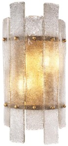 Casa Padrino aplique de lujo latón antiguo 19 x 10 x H. 40 cm - Aplique de Pared con Vidrio Soplado a Mano