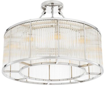 Casa Padrino lámpara de techo plata Ø 80 x H. 61 cm - Lámpara de Techo de Lujo